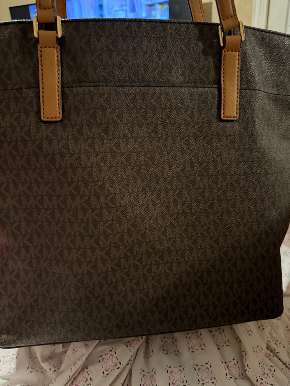 Michael Kors Morgan Large Tote Handbag Brown 38H6GOGT3B - Picture 4 of 6